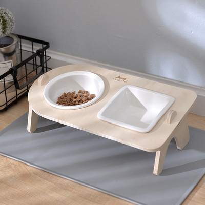 Ceramic bowl for food and water with stand