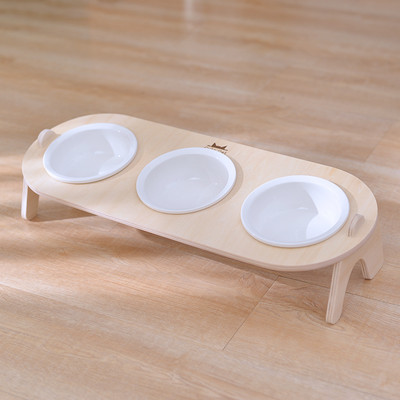 Keramikas bļoda ēdienam un ūdenim ar statīvu