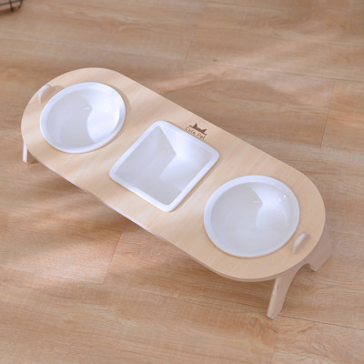 Keramikas bļoda ēdienam un ūdenim ar statīvu