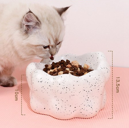 Κεραμικό στρογγυλό μπολ για φαγητό ή νερό για σκύλους και γάτες