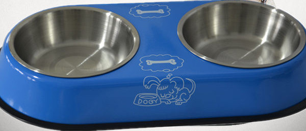 Veedosaator ja roostevabast terasest kauss lemmikloomadele