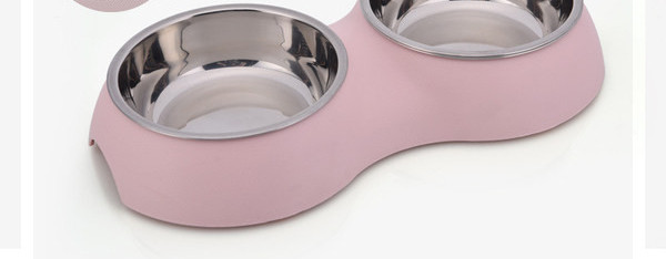 Bol dublu din oțel inoxidabil pentru câini