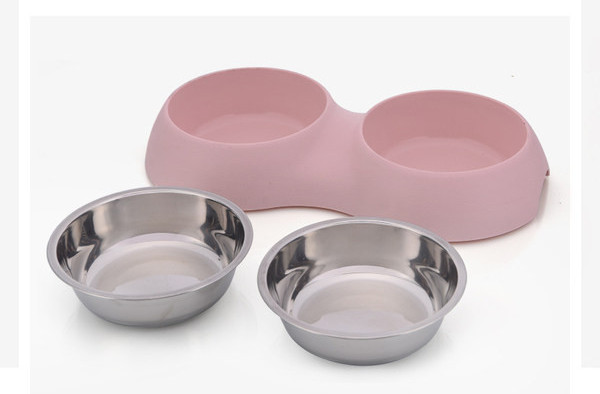 Bol dublu din oțel inoxidabil pentru câini