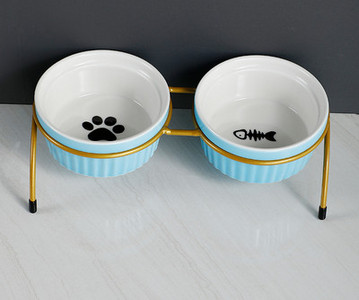 Boluri ceramice pentru mancare si apa cu suport