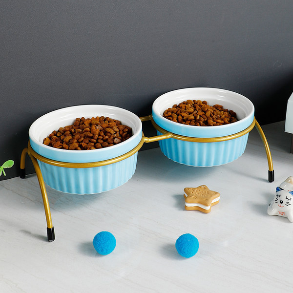 Boluri ceramice pentru mancare si apa cu suport