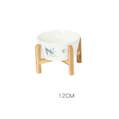 Κεραμικό μπολ τροφής για σκύλους με ξύλινη βάση