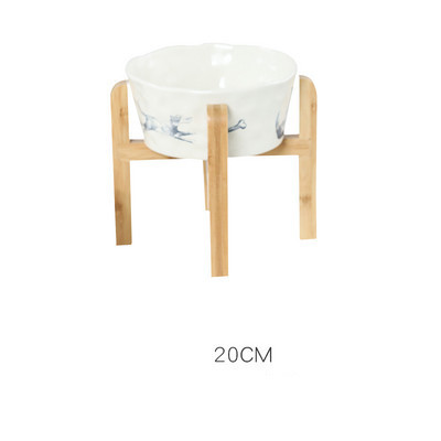 Κεραμικό μπολ τροφής για σκύλους με ξύλινη βάση