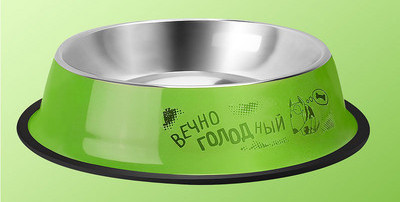 Bol rotund din oțel inoxidabil pentru hrana pentru câini