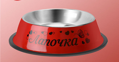 Bol rotund din oțel inoxidabil pentru hrana pentru câini