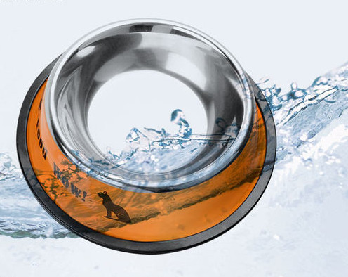 Bol rotund din oțel inoxidabil pentru hrana pentru câini