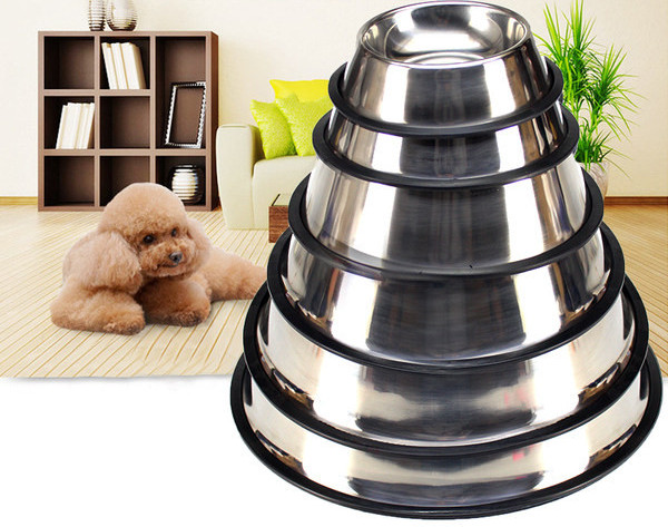 Bol rotund pentru hrana pentru caini din otel inoxidabil