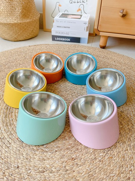 Bol rotund inclinat din otel inoxidabil - pentru caini