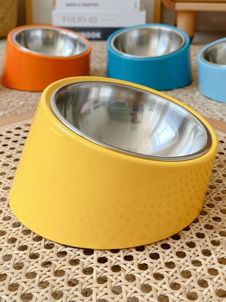 Bol rotund inclinat din otel inoxidabil - pentru caini