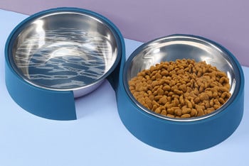 Διπλό μπολ για σκύλους από πλαστικό και ανοξείδωτο ατσάλι