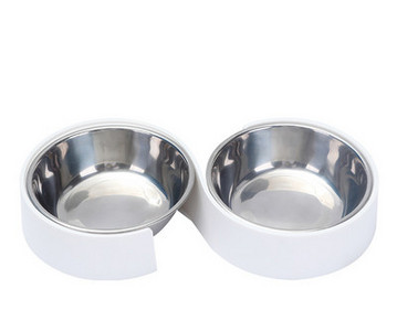 Dvostruka posuda za pse izrađena od plastike i nehrđajućeg čelika