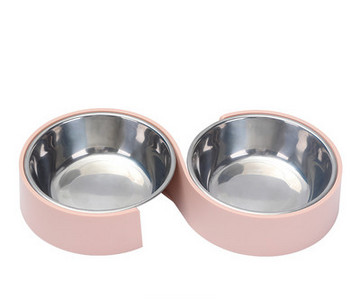 Dvostruka posuda za pse izrađena od plastike i nehrđajućeg čelika