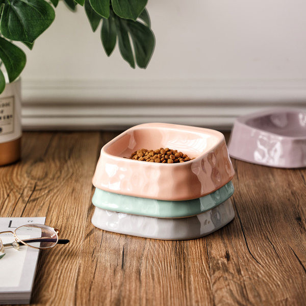 Τετράγωνο κεραμικό μπολ για σκυλοτροφή