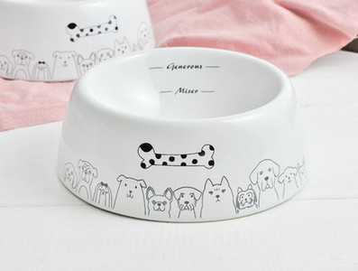 Bol rotund din ceramică pentru mâncare pentru câini