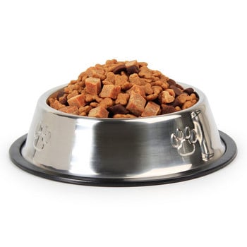 Στρογγυλό μπολ από ανοξείδωτο χάλυβα για τροφή για σκύλους