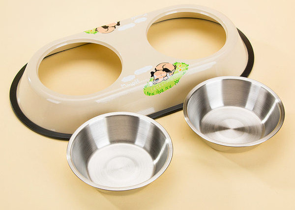 Kahekordne aplikatsiooniga metallkauss koertele