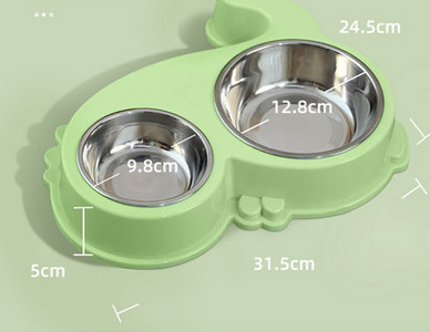 Plastikust kahekordne roostevabast terasest kauss koeratoidu jaoks