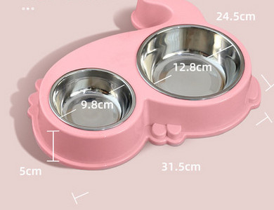 Plastikust kahekordne roostevabast terasest kauss koeratoidu jaoks