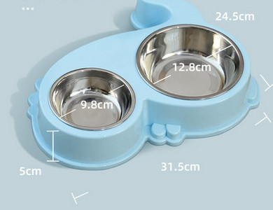 Plastikust kahekordne roostevabast terasest kauss koeratoidu jaoks