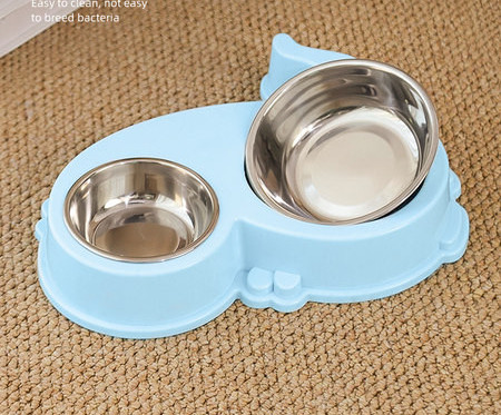 Plastikust kahekordne roostevabast terasest kauss koeratoidu jaoks