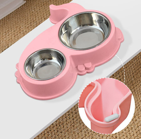 Plastikust kahekordne roostevabast terasest kauss koeratoidu jaoks