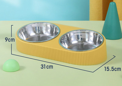 Bol combinat pentru apă și mâncare și compartiment pentru hrănire lentă