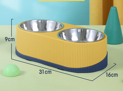 Bol combinat pentru apă și mâncare și compartiment pentru hrănire lentă