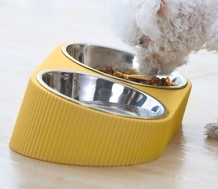 Bol combinat pentru apă și mâncare și compartiment pentru hrănire lentă