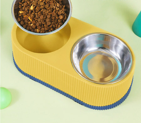 Bol combinat pentru apă și mâncare și compartiment pentru hrănire lentă