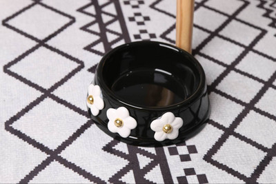 Bol din ceramica pentru caini cu decor floral