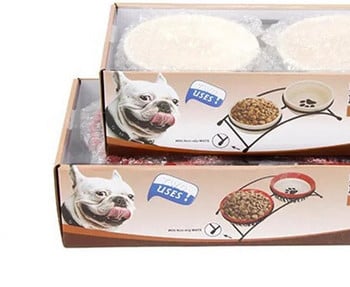 Κεραμικά μπολ με μεταλλική βάση για τροφή για σκύλους