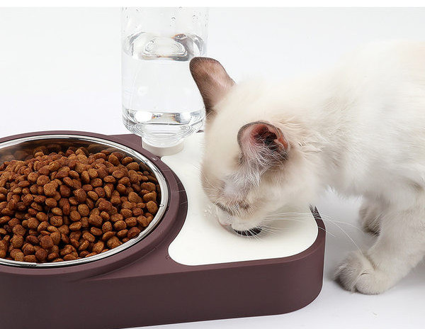 Купичка за кучета от неръждаема стомана с диспенсър за вода