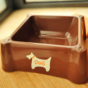 Bol pătrat din plastic pentru mâncare pentru câini