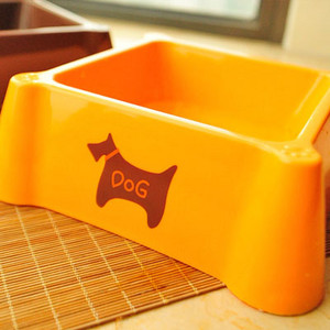 Bol pătrat din plastic pentru mâncare pentru câini