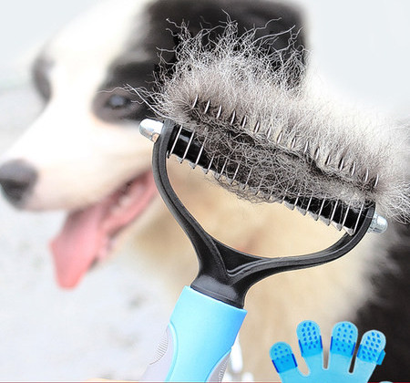 Šepetys negyviems šunų plaukams ir susivėlimams pašalinti