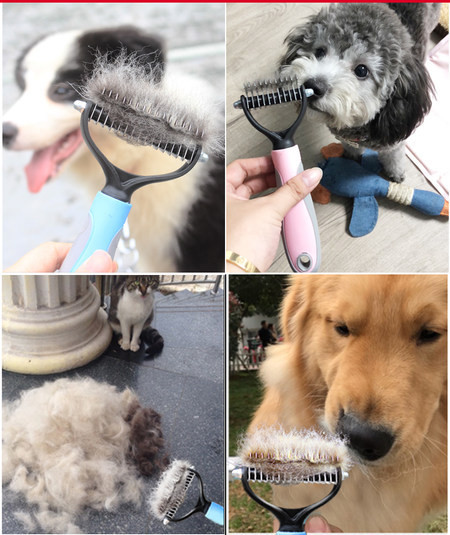 Šepetys negyviems šunų plaukams ir susivėlimams pašalinti