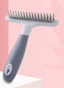 Pieptene de toaletă cu două rânduri pentru câini