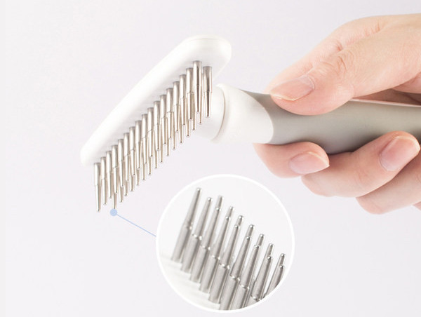 Pieptene de toaletă cu două rânduri pentru câini