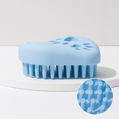 Perie din silicon pentru caini potrivita pentru pieptanat si baie