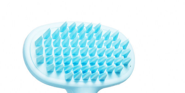 Perie de masaj din cauciuc pentru caini cu maner din plastic