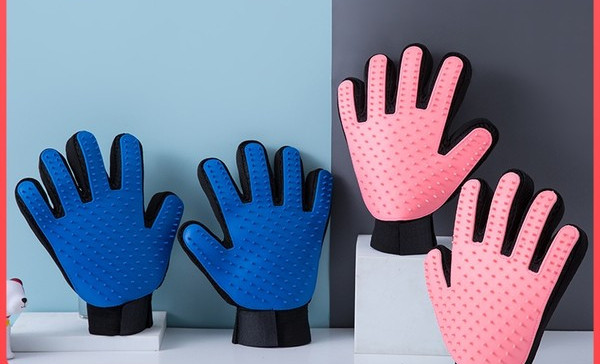 Koera kummist massaažikinnas juuste puhastamiseks