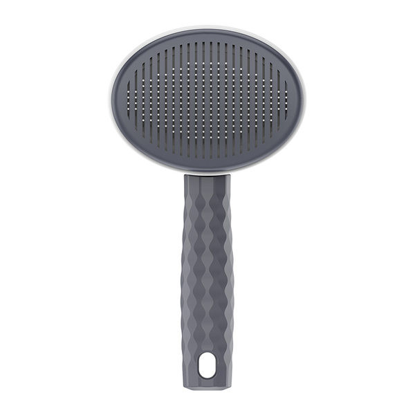 Round brush for combing a dog