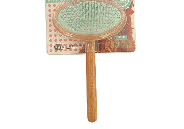 Perie din lemn cu freze metalice pentru caini