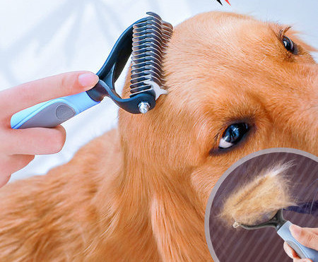 Perie pentru câini pentru pieptănare fină cu mâner din plastic