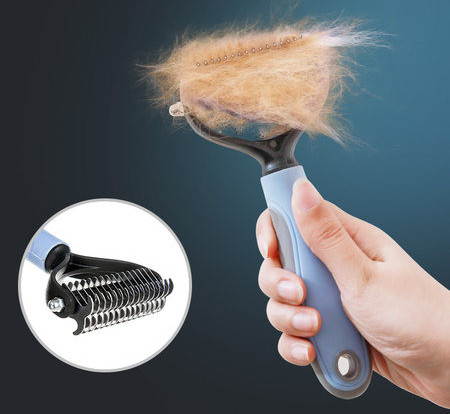 Perie pentru câini pentru pieptănare fină cu mâner din plastic