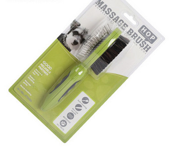 Perie din plastic cu două fețe pentru îndepărtarea părului animalelor de companie